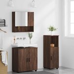 vidaXL Ensemble de mobilier de salle de bain 3 Pièces Chêne marron