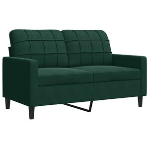 vidaXL Canapé à 2 places Vert foncé 120 cm Velours