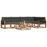 vidaXL Ensemble de canapés d'extérieur 6 Pièces Naturel et Anthracite