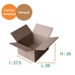 Lot de 50 cartons de déménagement 39 x 27 5 x 26 simple cannelure renf (x50)