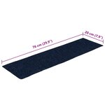vidaXL Tapis d'escalier autocollants 30 pièces 76 x 20 cm Bleu marine Rectangulaire
