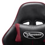 vidaXL Chaise de jeu avec repose-pied Noir et bordeaux Cuir artificiel