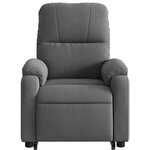 vidaXL Fauteuil inclinable électrique gris foncé tissu microfibre