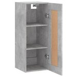 vidaXL Armoire murale gris béton 34 5x34x90 cm bois d'ingénierie
