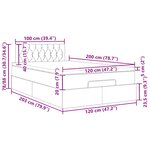vidaXL Cadre de lit ottoman avec matelas crème 120x200cm tissu