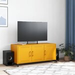 vidaXL Meuble TV jaune moutarde 100 5x39x43 5 cm acier