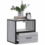 vidaXL Table de chevet murale sonoma gris 40x31x39 5 cm