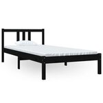 vidaXL Cadre de lit Noir Bois massif 90x200 cm