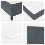vidaXL Lit à ressorts avec matelas Gris foncé 160 x 200 cm Velours
