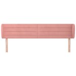 vidaXL Tête de lit avec oreilles Rose 203x23x78/88 cm Velours