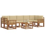 vidaXL Ensemble de canapés d'extérieur 8 pc Naturel et Beige