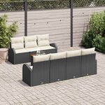 vidaXL Ensemble de canapé de jardin 8 Pièces Noir Poly rotin