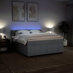 vidaXL Sommier à lattes de lit avec matelas Gris clair 180x200cm Tissu