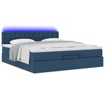 VidaXL Cadre de lit ottoman avec matelas bleu 160x200 cm tissu
