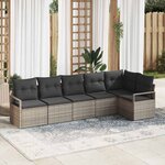 vidaXL Ensemble de canapé de jardin avec coussin 6 Pièces Gris