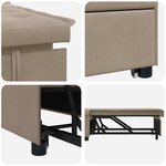 vidaXL Canapé-Lit avec coussin Taupe 67 x 194 x 82 cm Contreplaqué