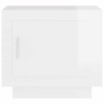vidaXL Table basse blanc brillant 51x50x45 cm bois d'ingénierie