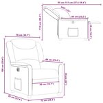 vidaXL Fauteuil inclinable électrique Marron Tissu