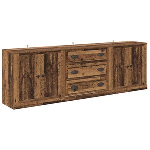 vidaXL Buffets 3 Pièces Bois Ancien 70 x 35 5 x 67 5 cm Bois d'ingénierie