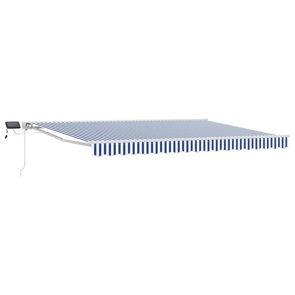 vidaXL Cadre de store manuel avec LEDs Bleu et Blanc 5 x 3 m