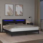 vidaXL Cadre de lit avec bandes LED Noir 200 x200 cm Simili cuir