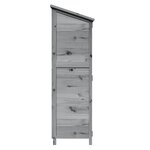 vidaXL Abri de jardin Gris 59 5 x 56 x 176 5 cm Bois de Sapin Massif