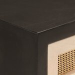 vidaXL Table console noir 90x30x76 cm bois massif de manguier et fer