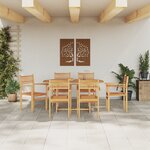 vidaXL Ensemble de salle à manger pour jardin 7 Pièces Marron