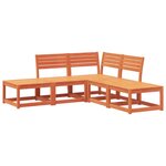 vidaXL Salon de jardin 5 Pièces cire marron bois de pin massif