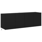 vidaXL Meubles TV muraux avec lumières LED 2 Pièces noir 60x35x41 cm