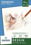 Bloc 20 feuilles papier à dessin A3 160g Blanc CANSON