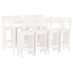 vidaXL Ensemble de bar de jardin 9 Pièces blanc bois de pin massif