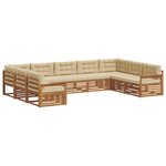 vidaXL Ensemble de canapés d'extérieur 9 Pièces Naturel et Beige