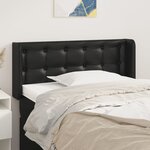vidaXL Tête de lit avec oreilles Noir 103x16x78/88 cm Similicuir