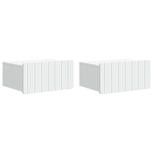 vidaXL Cabinet de chevet mural 2 Pièces Blanc 49 x 34 5 x 24 cm