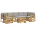 vidaXL Ensemble de canapés d'extérieur 8 pc Blanc et gris clair