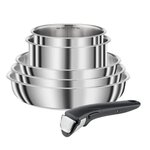 SEB L653S604 Batterie de cuisine 6 pieces COMPACT - Tous feux dont induction - Inox