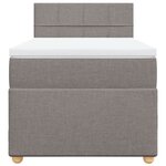 vidaXL Sommier à lattes de lit avec matelas Taupe 90x200 cm Tissu