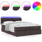 VidaXL Cadre de lit ottoman avec matelas marron foncé 140x200 cm tissu
