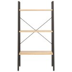 vidaXL Étagère sur pied 3 niveaux Marron clair et noir 56x35x108 cm