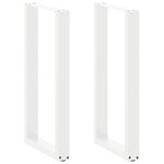 vidaXL Pieds de table de bar en U  2 pièces  blanc  50 x (90-91) cm  acier