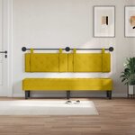 vidaXL Tête de lit suspendue Avec lumière LED Jaune Velours