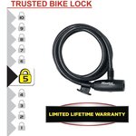 MASTER LOCK Cable Antivol Vélo [1,8 m Câble] [Clé] [Extérieur] [Support Fixation Vélo] 8232EURDPRO
