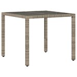 vidaXL Ensemble à manger de jardin et coussins 3 Pièces gris rotin verre