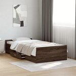 vidaXL Cadre de lit avec tiroirs sans matelas chêne marron 75x190 cm
