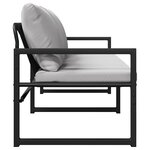 vidaXL Mobilier de jardin avec coussin Noir 180 x 72.5 x 71 cm Acier