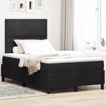 Lit Box Spring vidaXL avec Matelas & LED Noir 120x190 cm Velours