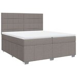 vidaXL Sommier à lattes de lit avec matelas Taupe 200x200 cm Tissu