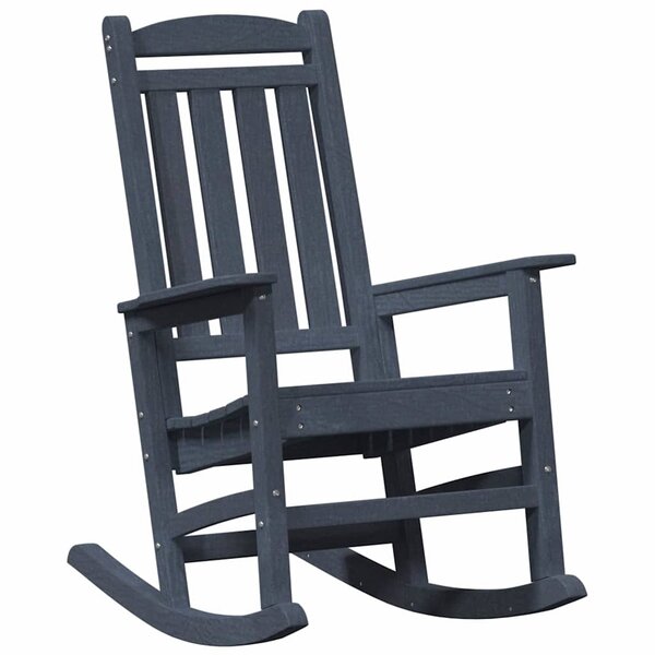 vidaXL Chaise à bascule de jardin Bleu marine HDPE