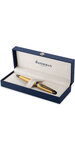 Waterman expert stylo bille  or métallisé  recharge bleue pointe moyenne  coffret cadeau
